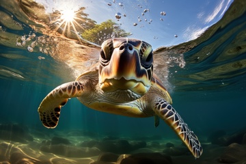 潜水的一只乌龟