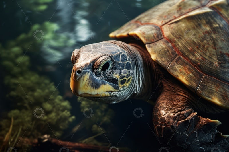 高清大图下载【趣麦麦图】爬行的一只乌龟