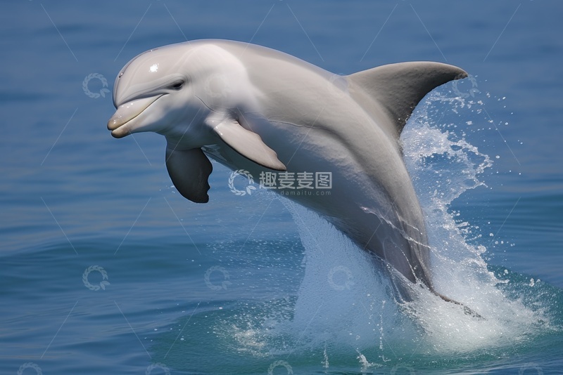 高清大图下载【趣麦麦图】跃出海面的海豚2
