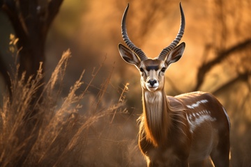 树林里的一只藏羚羊