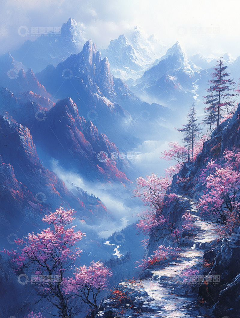 高清大图下载【趣麦麦图】国风插画背景素材22