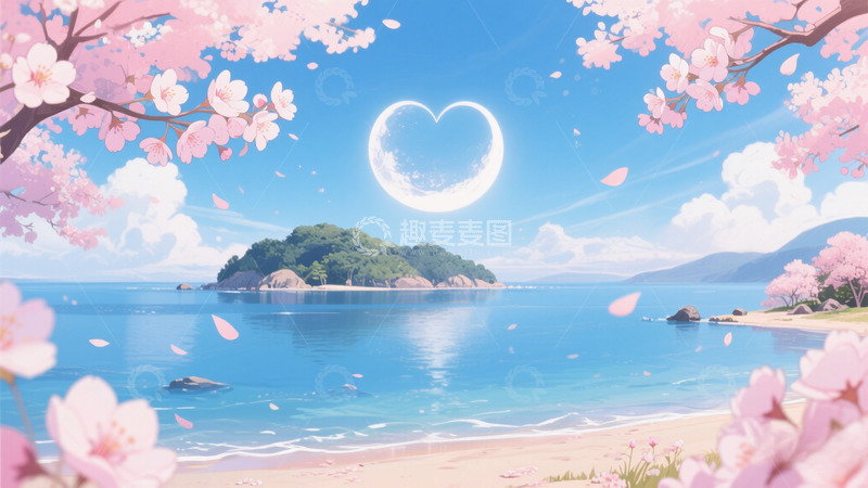 高清大图下载【趣麦麦图】樱海月心的梦幻海岸