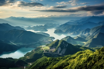 山河河流自然美景