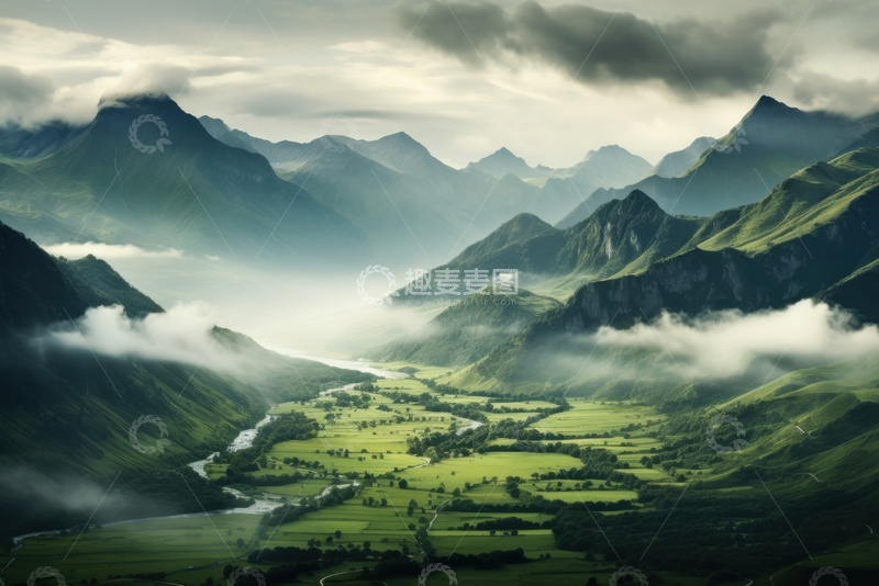 高清大图下载【趣麦麦图】平原山谷自然美景