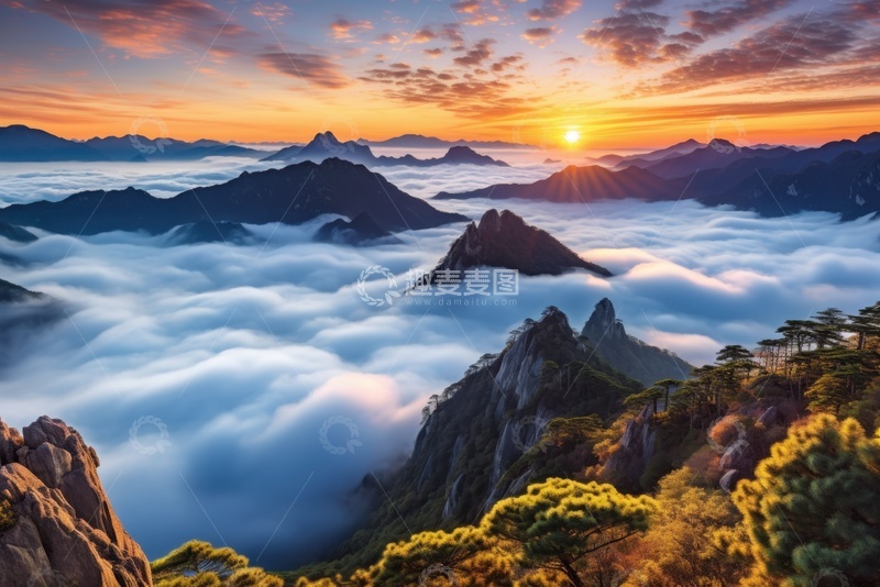 高清大图下载【趣麦麦图】山顶云雾云海自然美景