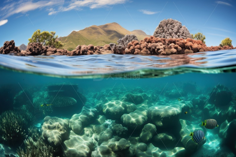 高清大图下载【趣麦麦图】海底下的珊瑚群