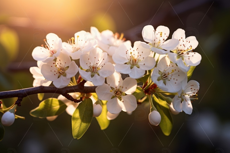 高清大图下载【趣麦麦图】盛开的梨花花朵1