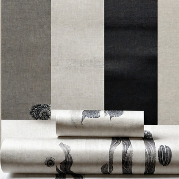 亚麻纹理的水墨泼洒