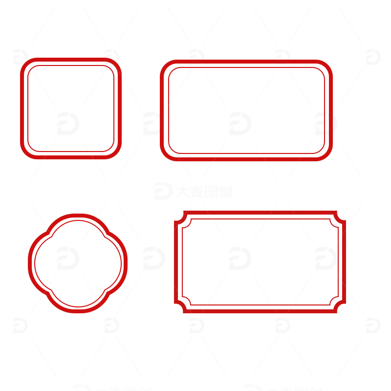 红色中式边框设计