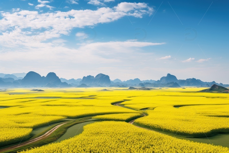 高清大图下载【趣麦麦图】油菜花花田风景
