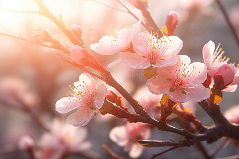 高清大图下载【趣麦麦图】盛开的桃花花朵2