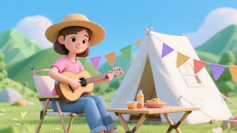 高清大图下载【趣麦麦图】春天郊游的女孩2