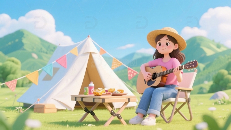 高清大图下载【趣麦麦图】春天野炊旅游踏青