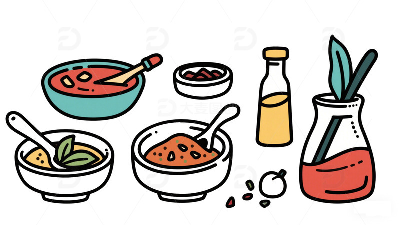 高清大图下载【趣麦麦图】手绘调味香料免扣元素1