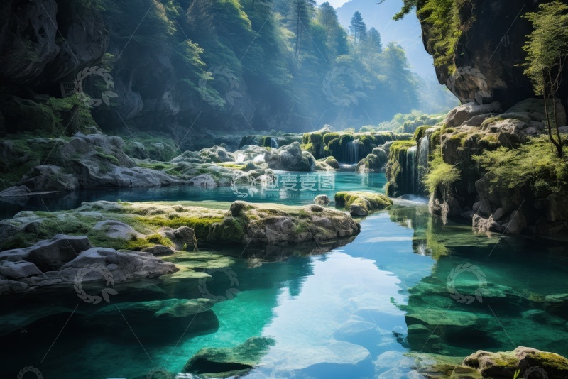 高清大图下载【趣麦麦图】峡谷水池河流自然美景