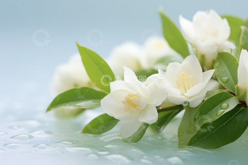 高清大图下载【趣麦麦图】放在桌面的白色花朵