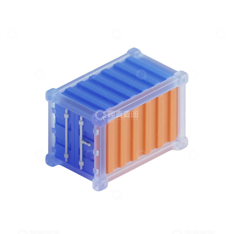 高清大图下载【趣麦麦图】集装箱三维立体图标