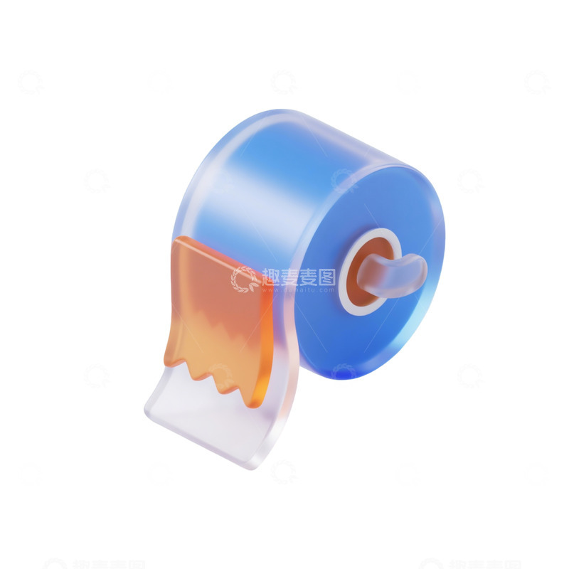 高清大图下载【趣麦麦图】卷纸三维立体磨砂图标