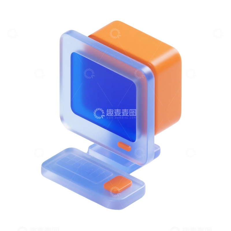 高清大图下载【趣麦麦图】电脑三维立体磨砂图标