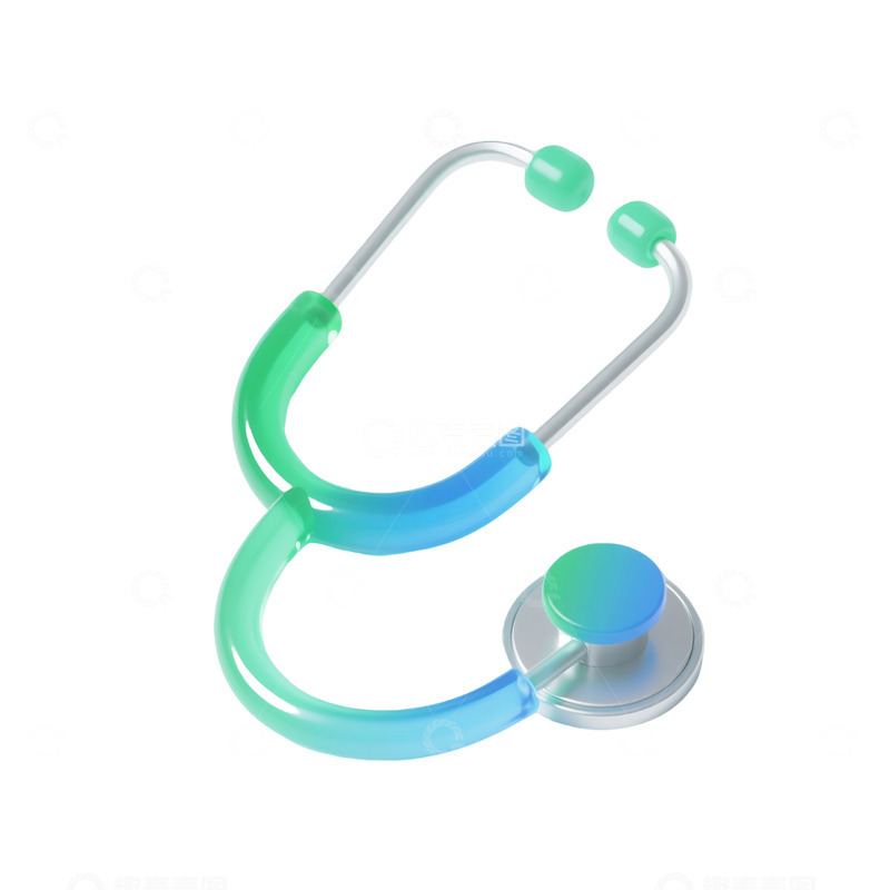 高清大图下载【趣麦麦图】听诊器三维立体磨砂图标