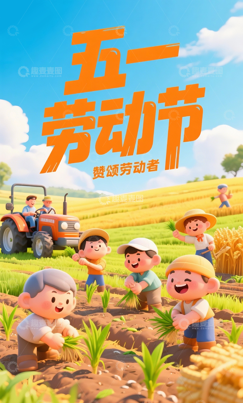 高清大图下载【趣麦麦图】51劳动节海报14