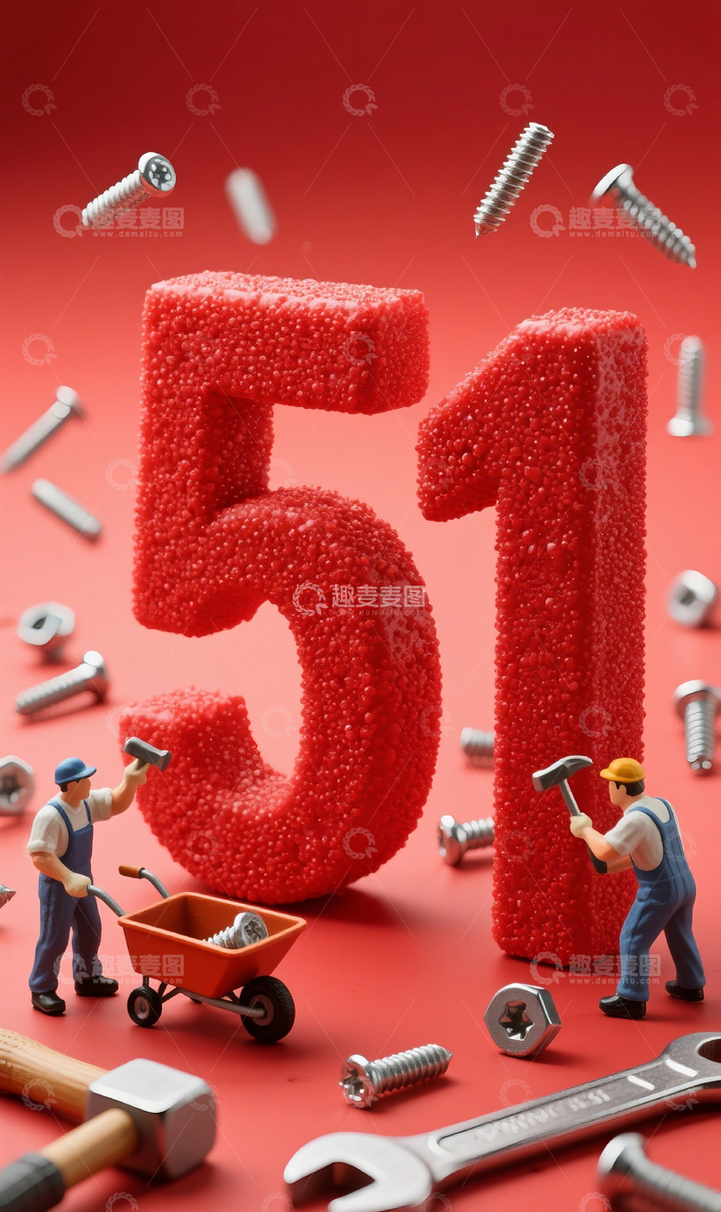 高清大图下载【趣麦麦图】51劳动节海报5