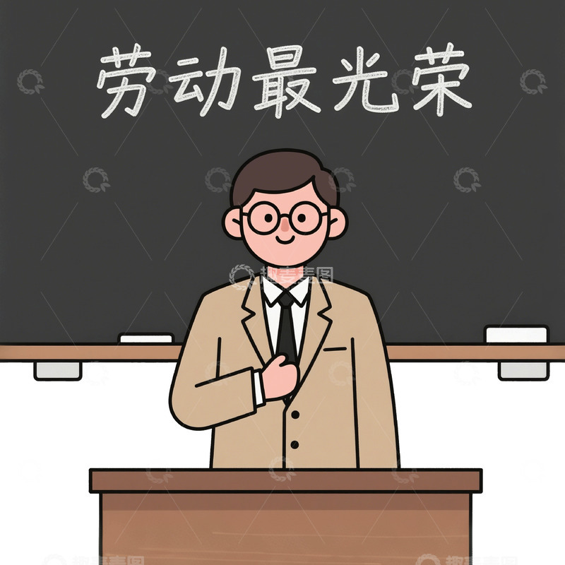 高清大图下载【趣麦麦图】五一劳动节教师人物插画