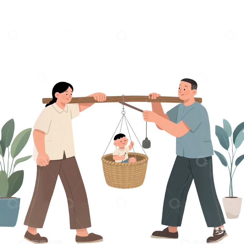 高清大图下载【趣麦麦图】立夏称人扁平插画