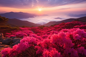 野外盛开的鲜花花丛