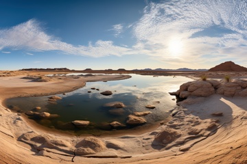 荒漠里的水池美景
