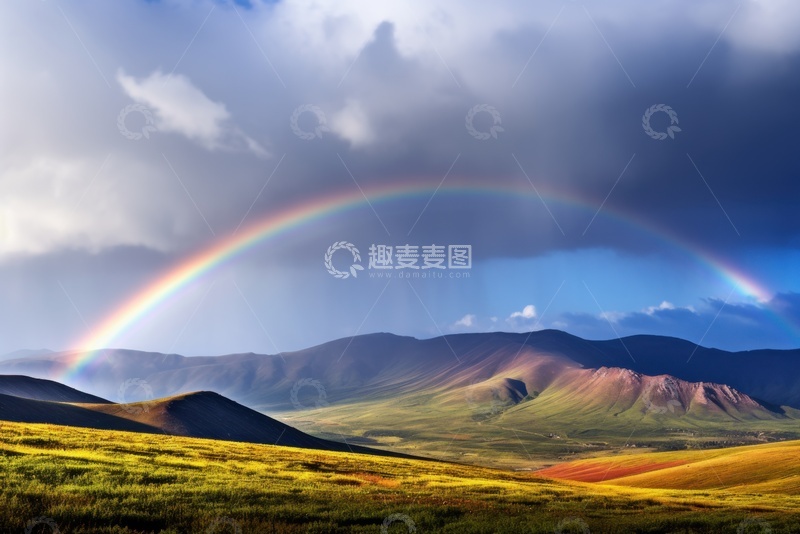 高清大图下载【趣麦麦图】旷野上的彩虹美景