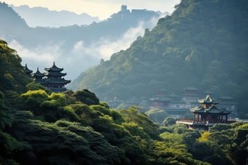 森林里的塔楼建筑摄影