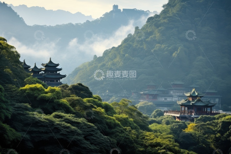 高清大图下载【趣麦麦图】森林里的塔楼建筑摄影