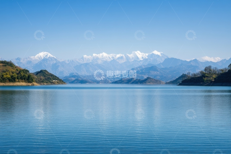 高清大图下载【趣麦麦图】湖泊远山自然风景