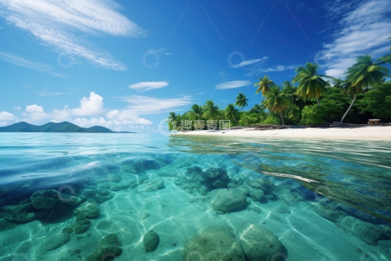 高清大图下载【趣麦麦图】海洋浅滩海岛自然风景