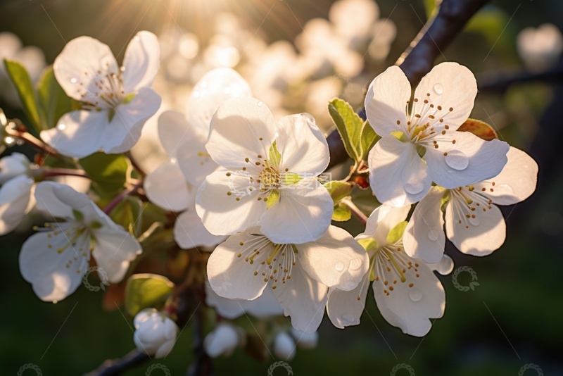 高清大图下载【趣麦麦图】盛开的梨花花枝