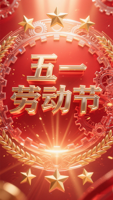 五一劳动节艺术字海报背景1