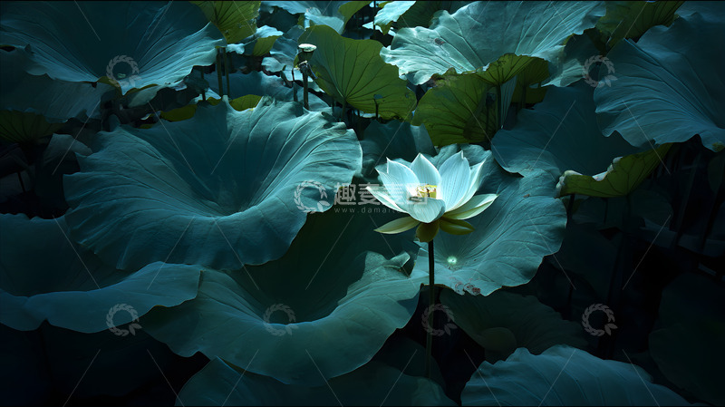 高清大图下载【趣麦麦图】一朵绽放的荷花7