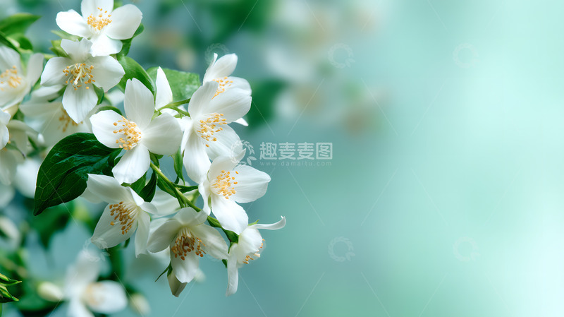 高清大图下载【趣麦麦图】唯美茉莉花背景7