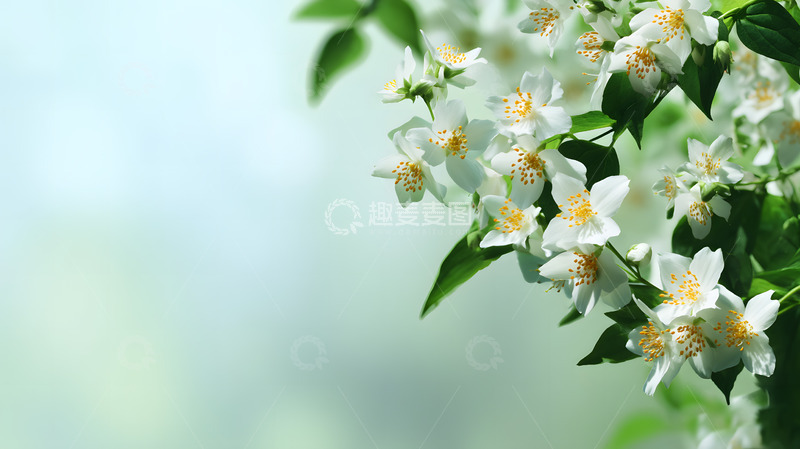 高清大图下载【趣麦麦图】唯美茉莉花背景9