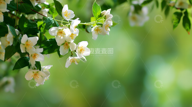 高清大图下载【趣麦麦图】唯美茉莉花背景5