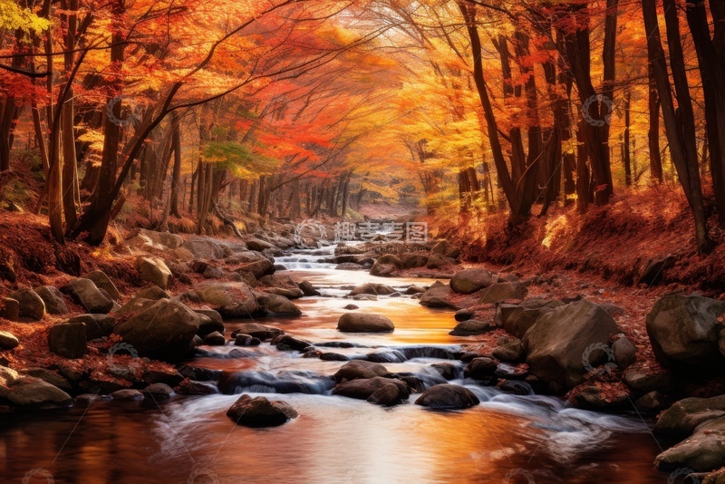 高清大图下载【趣麦麦图】秋季枫树林自然风景