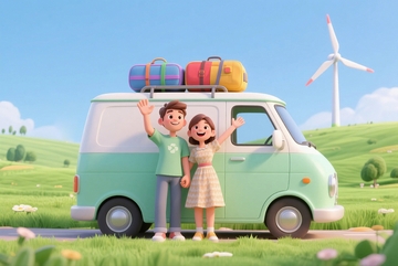 春游踏青人物插画3