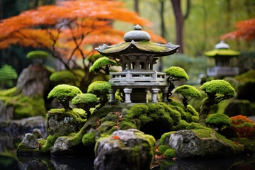 园林石塔装饰风景