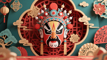 中国风剪纸戏剧1