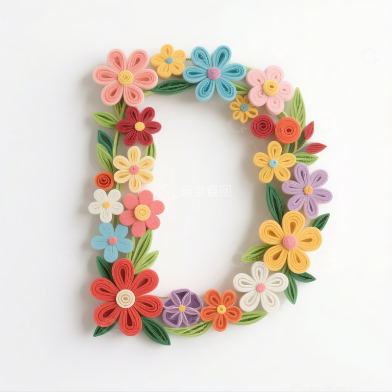 高清大图下载【趣麦麦图】衍纸字母D1