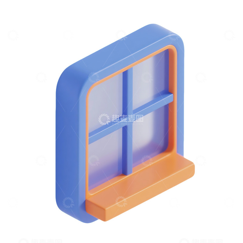 高清大图下载【趣麦麦图】窗户三维立体磨砂图标