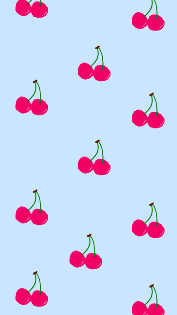 红色樱桃蓝色背景壁纸