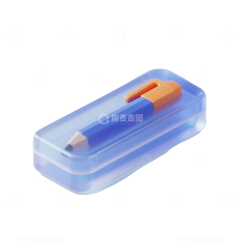 高清大图下载【趣麦麦图】铅笔盒三维立体磨砂图标