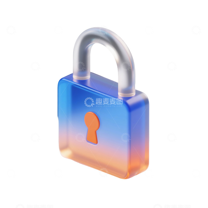 高清大图下载【趣麦麦图】锁头三维立体磨砂图标